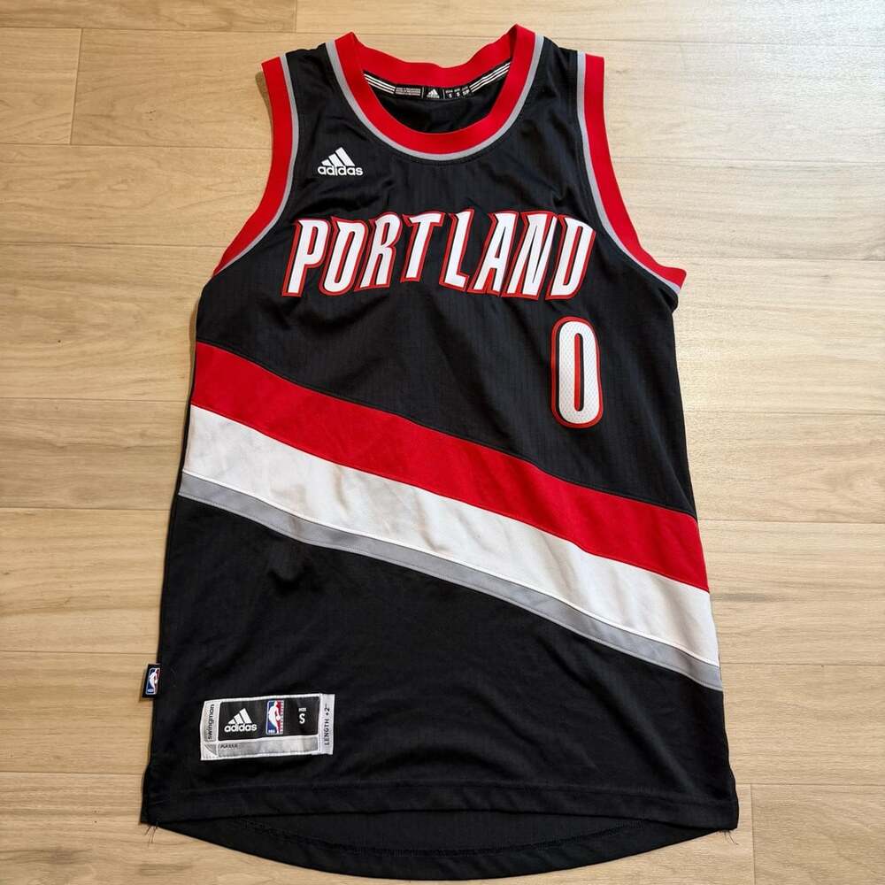 Adidas Portland Trail Blazers Damian Lillard Jersey Size S Black